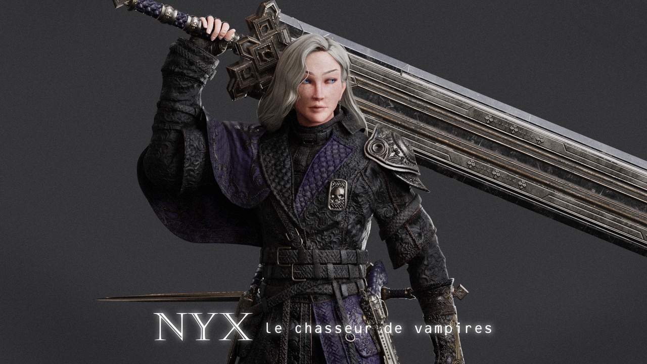 Media 1 for listing NYX - Vampire Hunter  - Fantasy Female Warrior Game Character