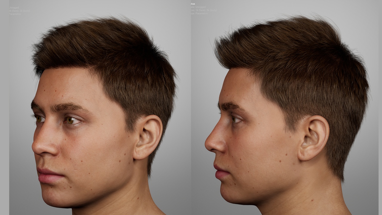 Media 1 for listing Modern Textured Side-Swept Quiff – MetaHuman Hair Groom