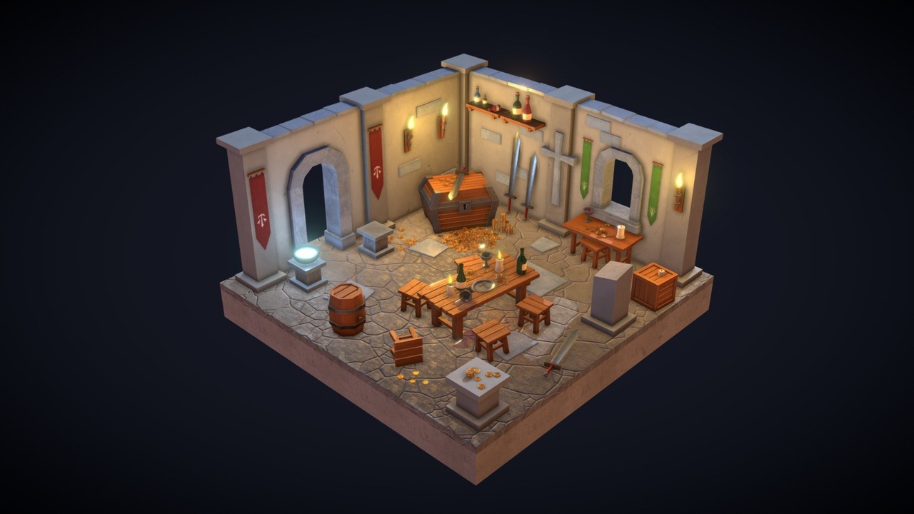 Media 1 for listing Stylized Medieval Castle Room