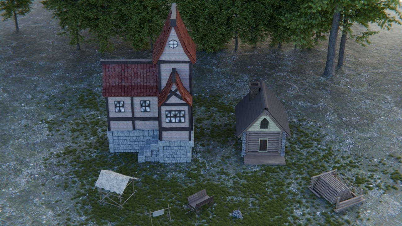 Media 1 for listing Stylized Medieval Village Pack – Houses & Props, PBR Game-Ready