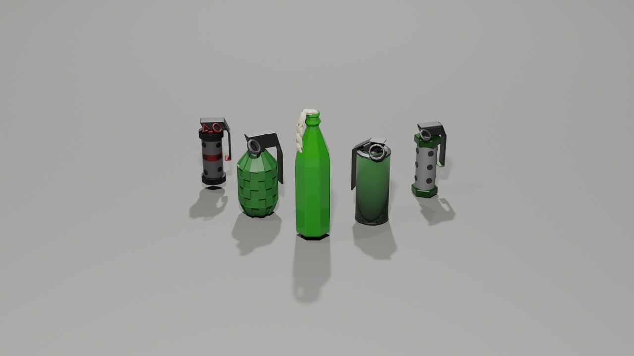 Low Poly Tactical Grenade Pack-Game Ready Assets | Fab