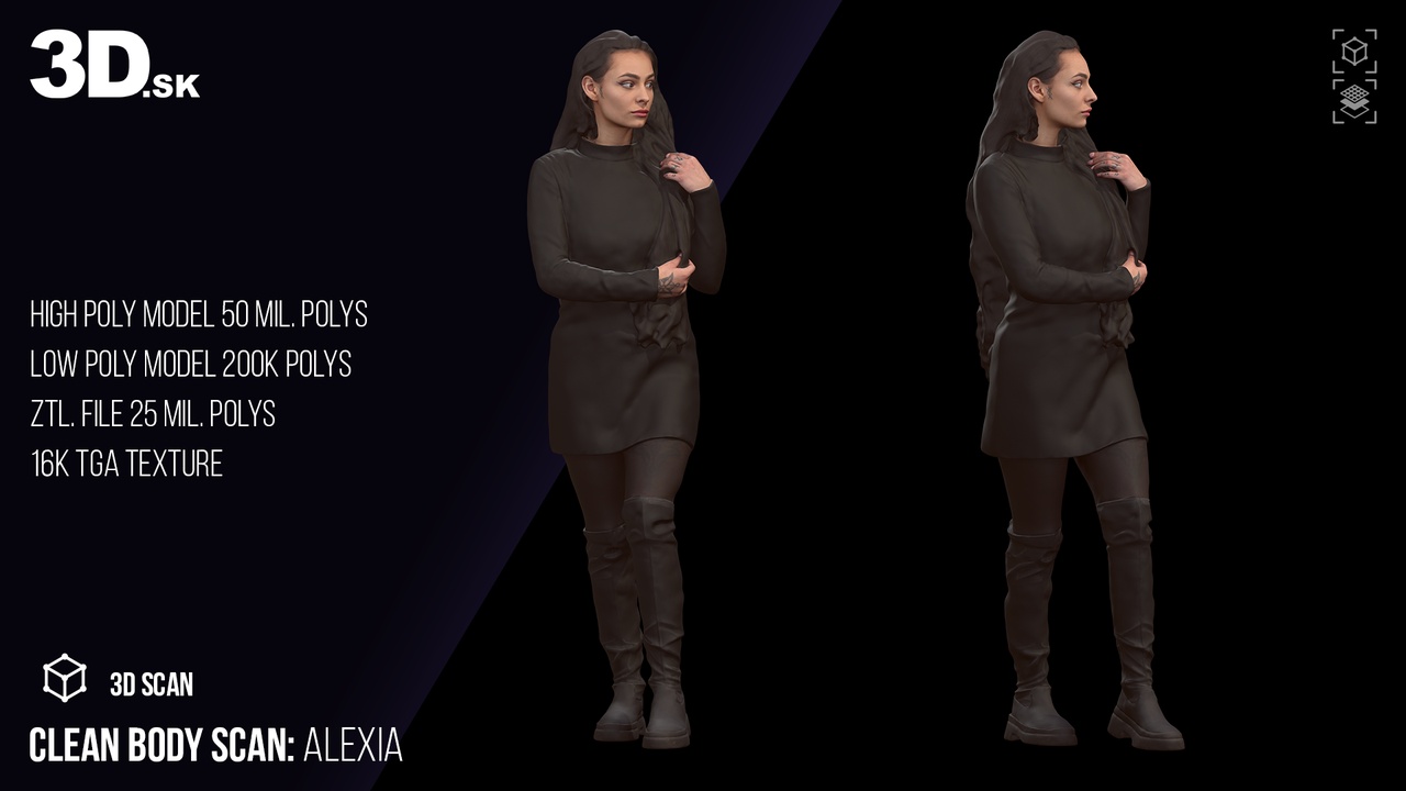 Media 1 for listing Female 3D Character Alexia - Clean Body Scan Clothed