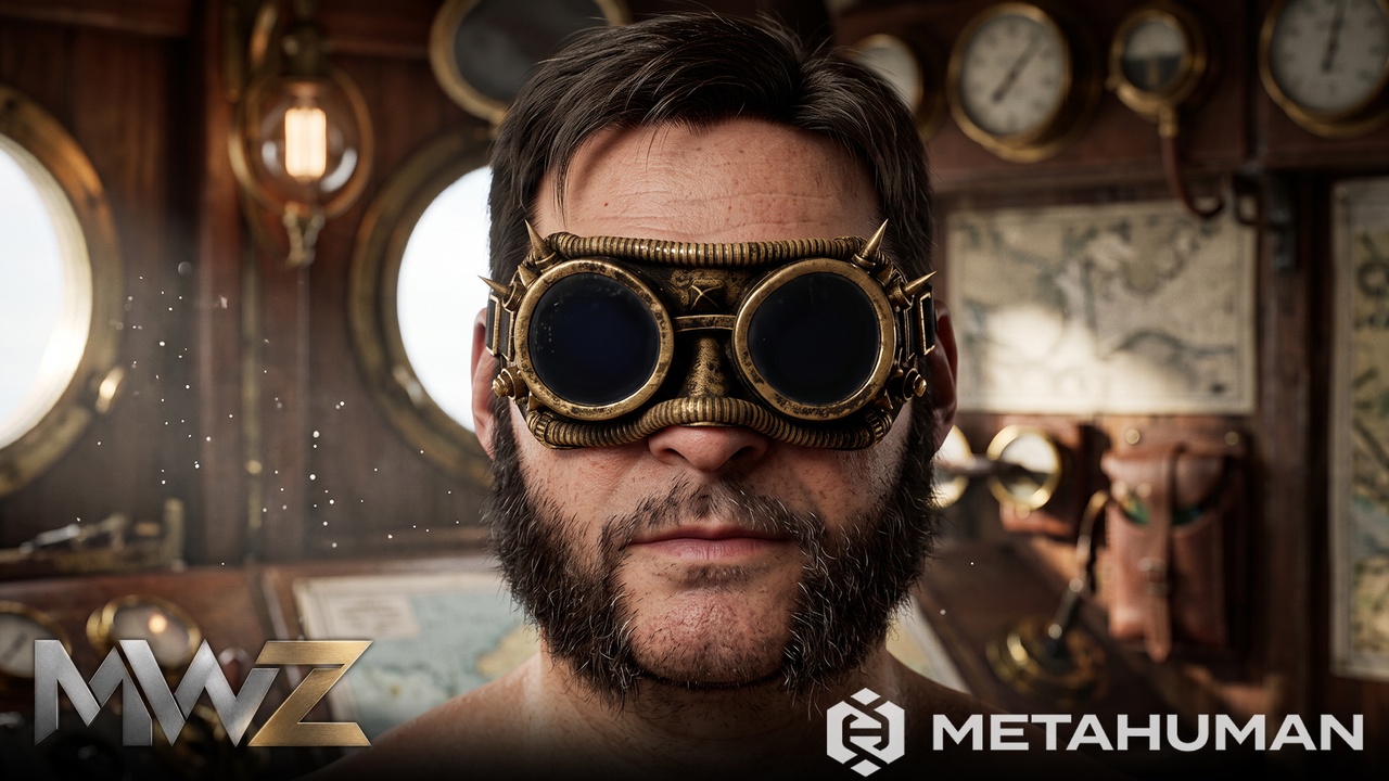 Media 1 for listing Steampunk Brass Goggles with Spikes and Mechanical Details for 3D Characters