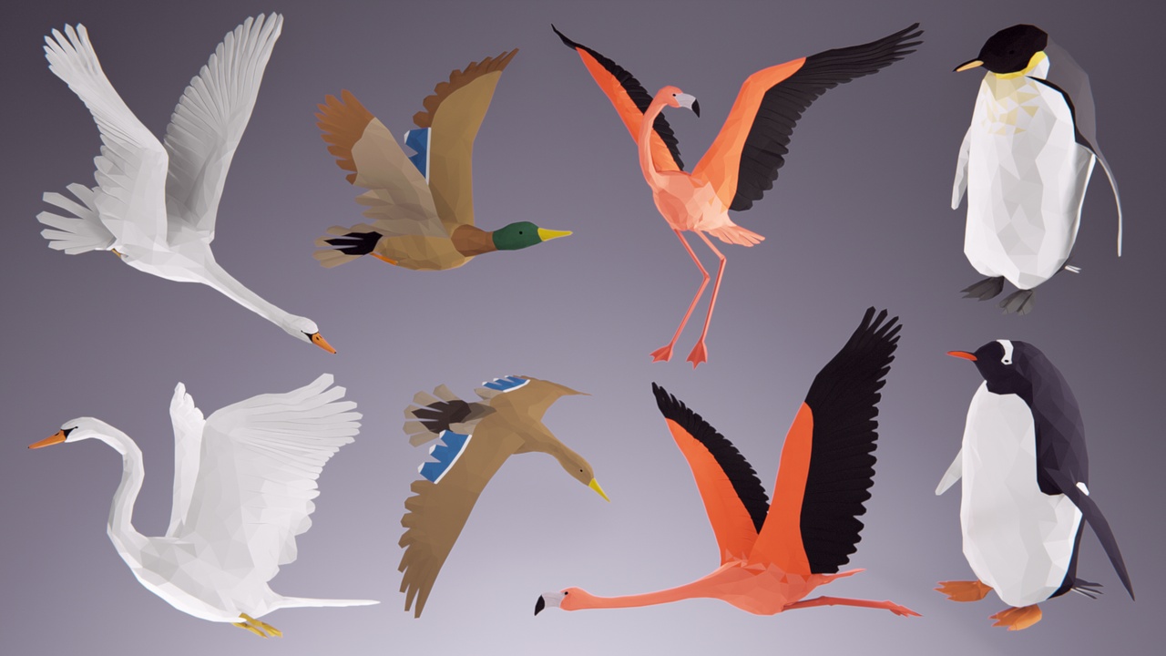 Media 1 for listing Low Poly Bird: Water Birds Pack