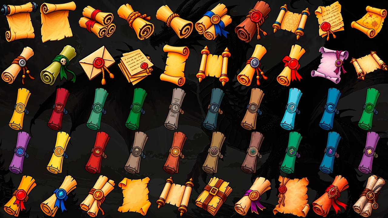 Media 1 for listing Medieval Scroll Icons
