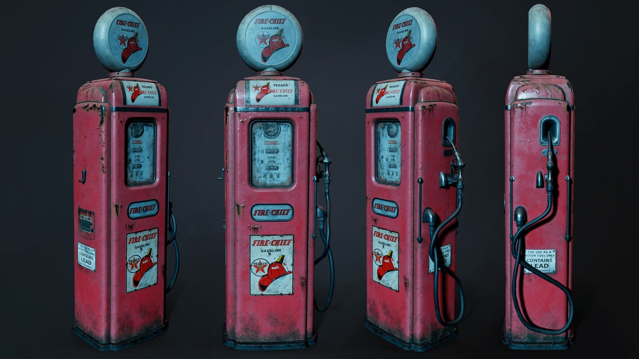 Media 1 for listing Vintage Gas Pump Low-poly 3D