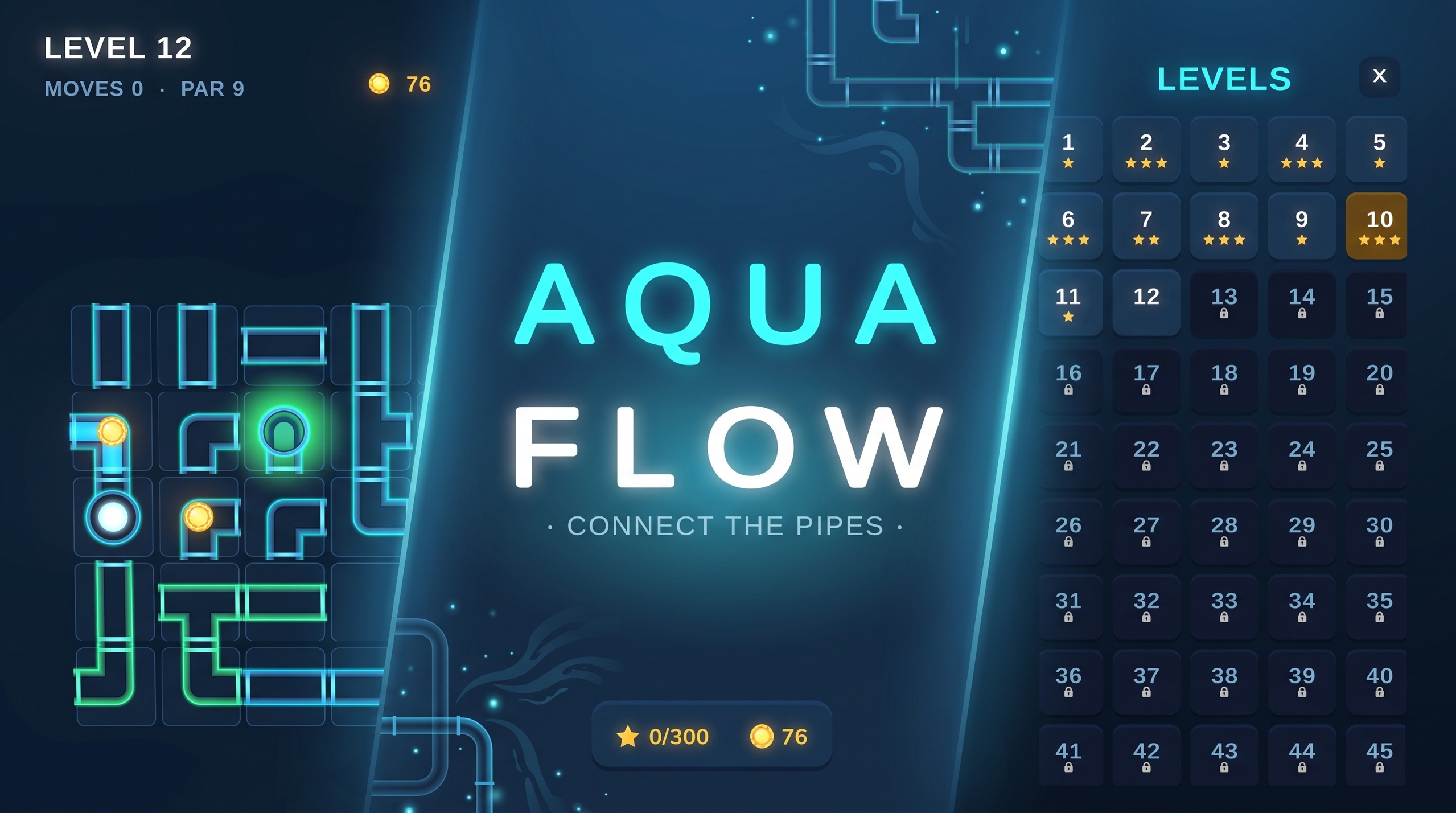 Media 1 for listing Aqua Flow - Pipe Puzzle Game Template