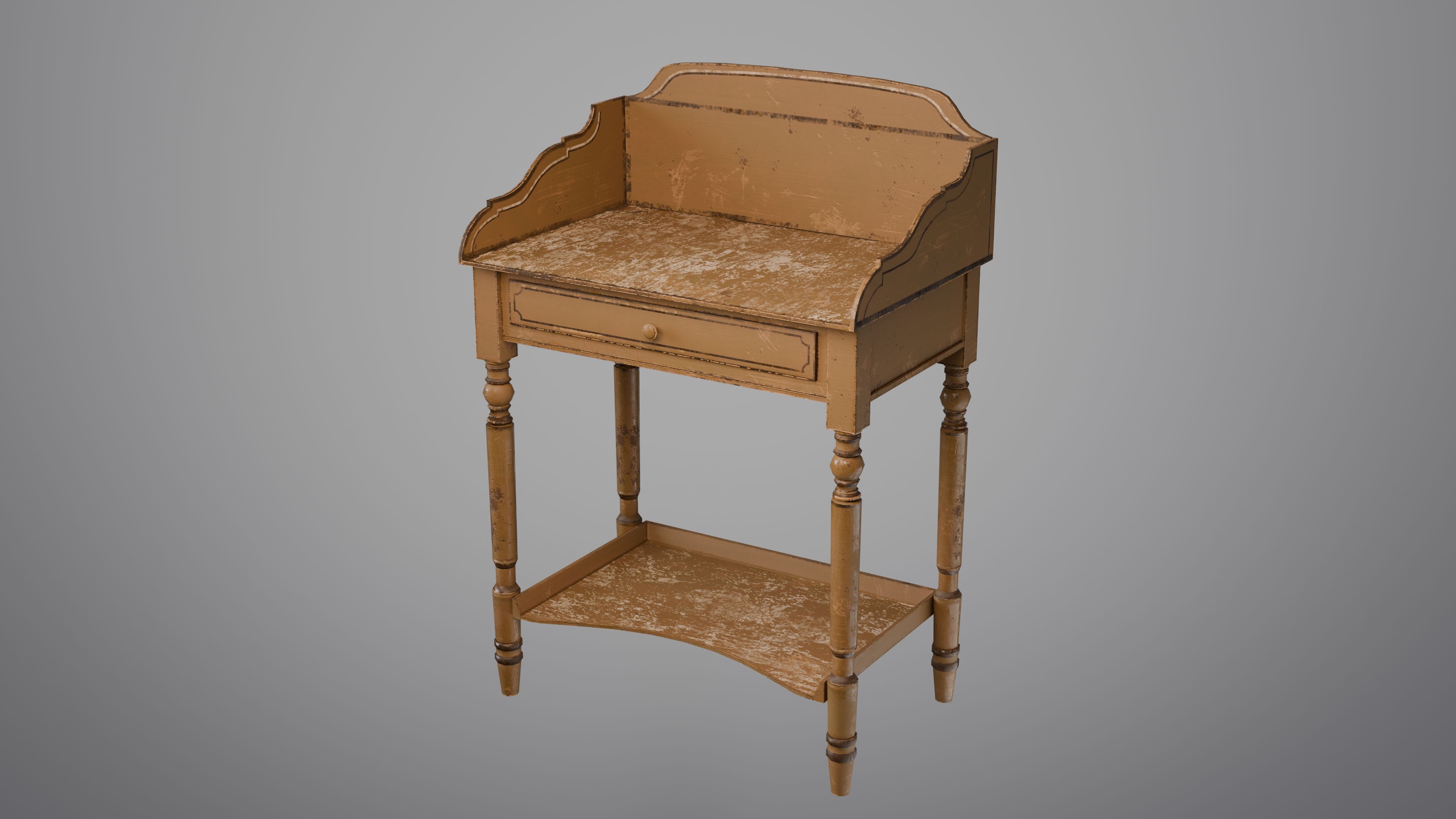 Media 1 for listing Victorian Painted Wooden Washstand Table with Drawer