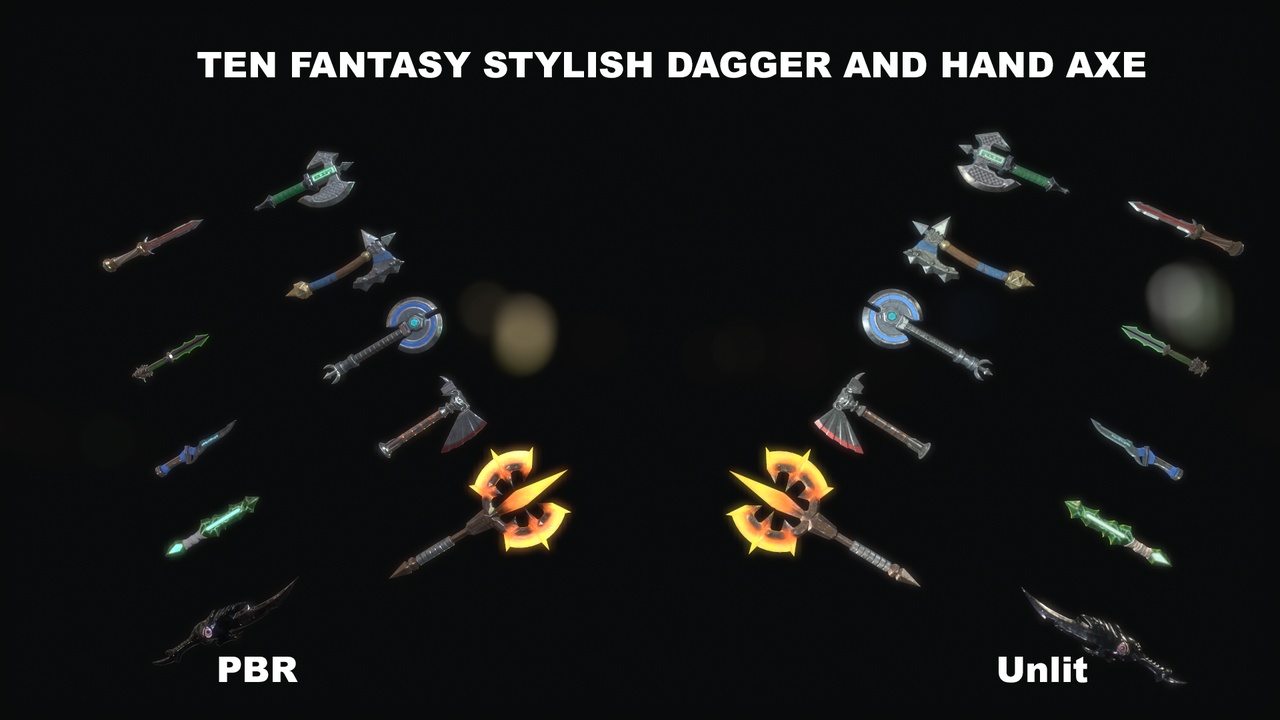 Media 1 for listing Ten Fantasy Dagger and Hand-Axe