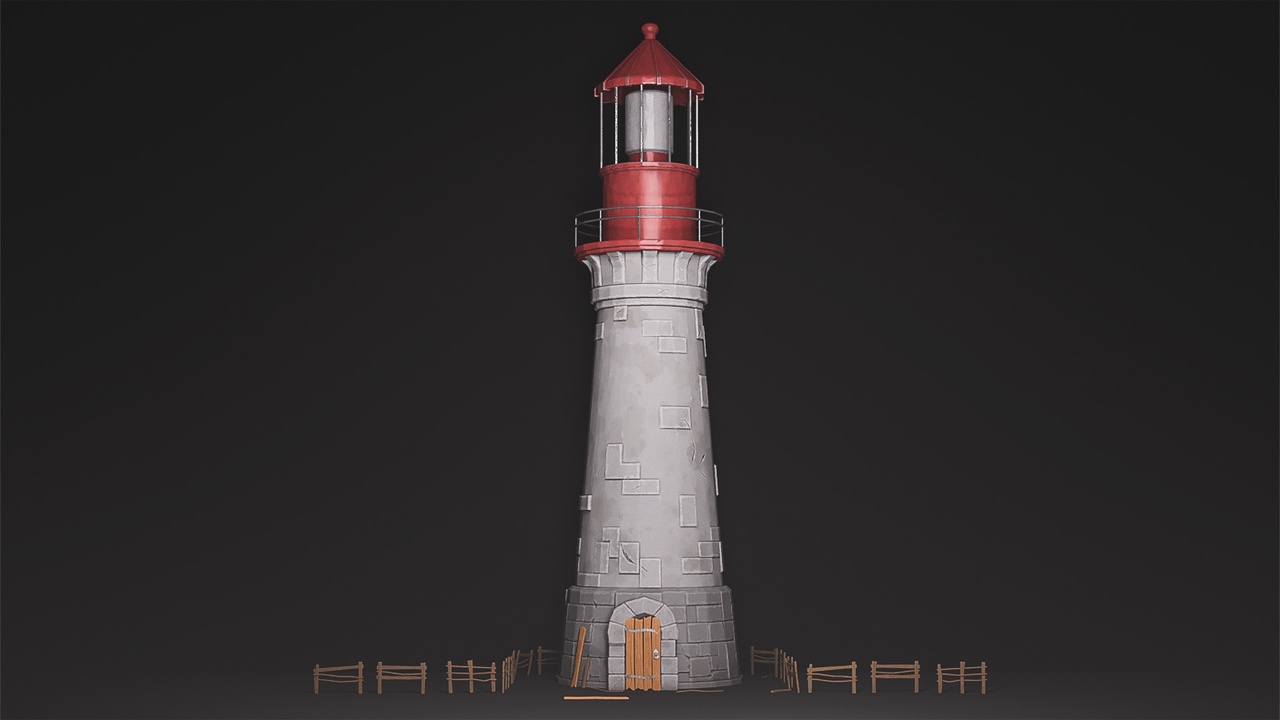 Media 1 for listing Stylized Lighthouse - Ocean Watchtower