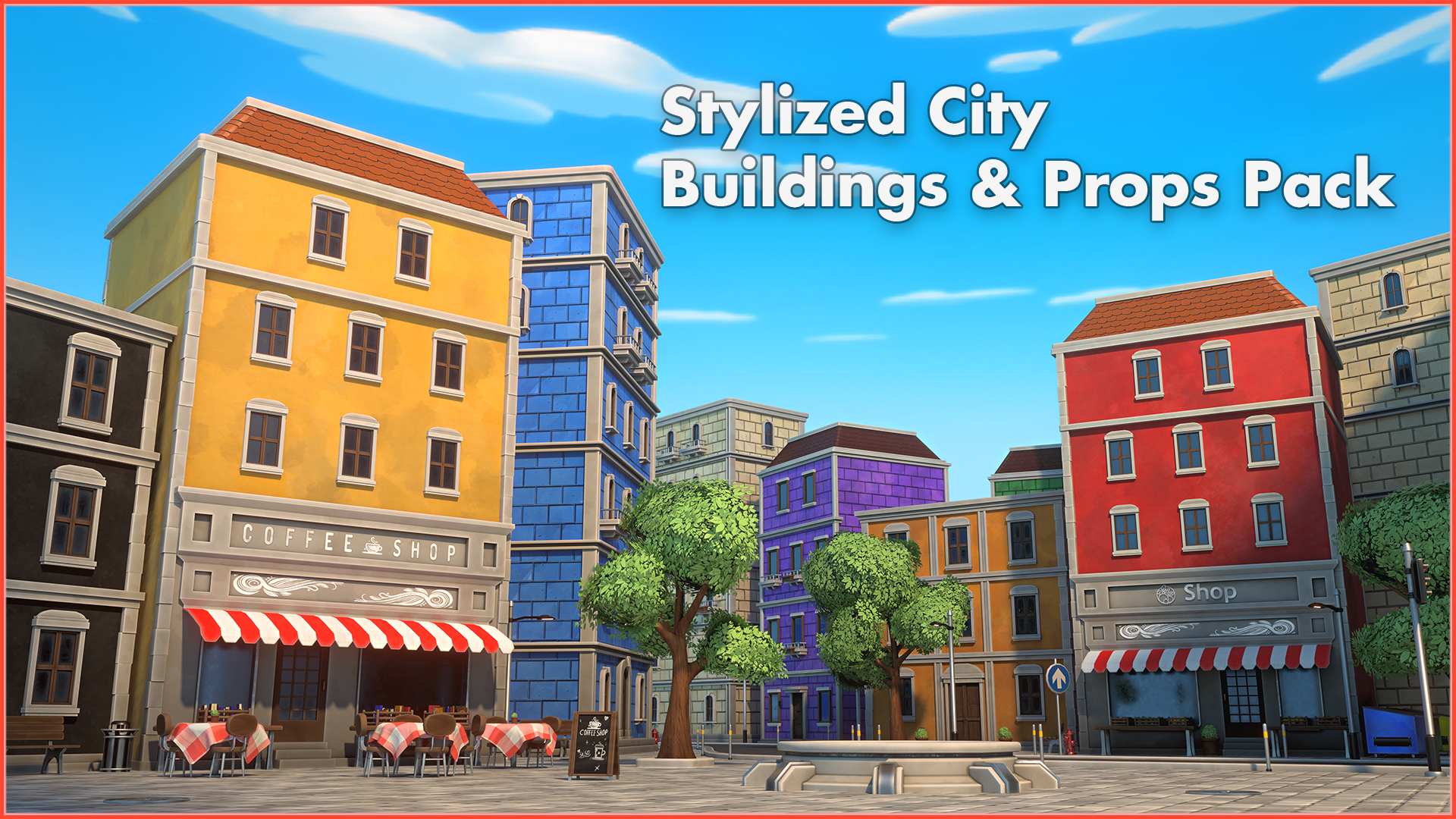 Stylized City - Buildings & Props Pack | Fab