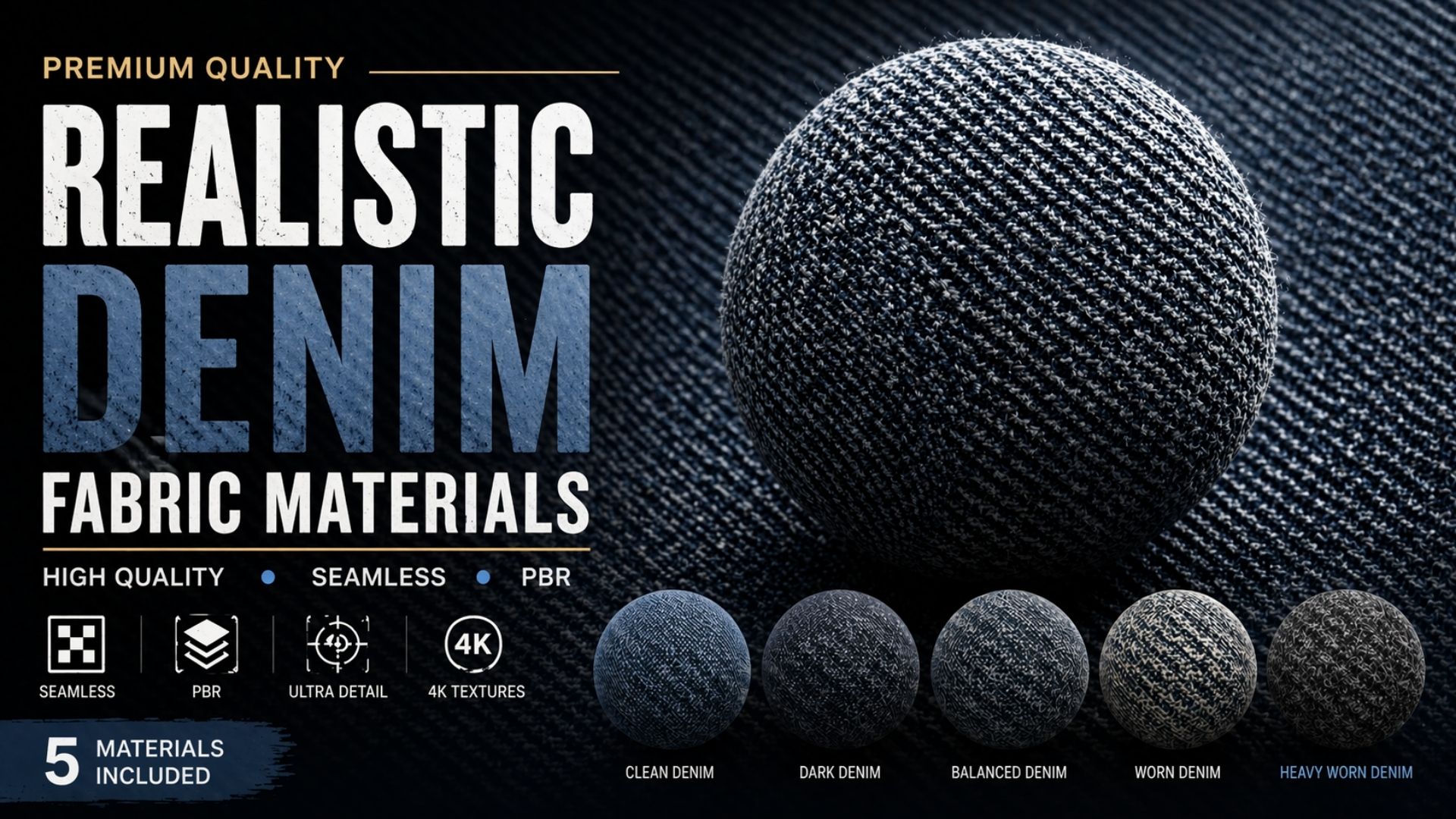 Realistic Denim Fabric Materials | Fab