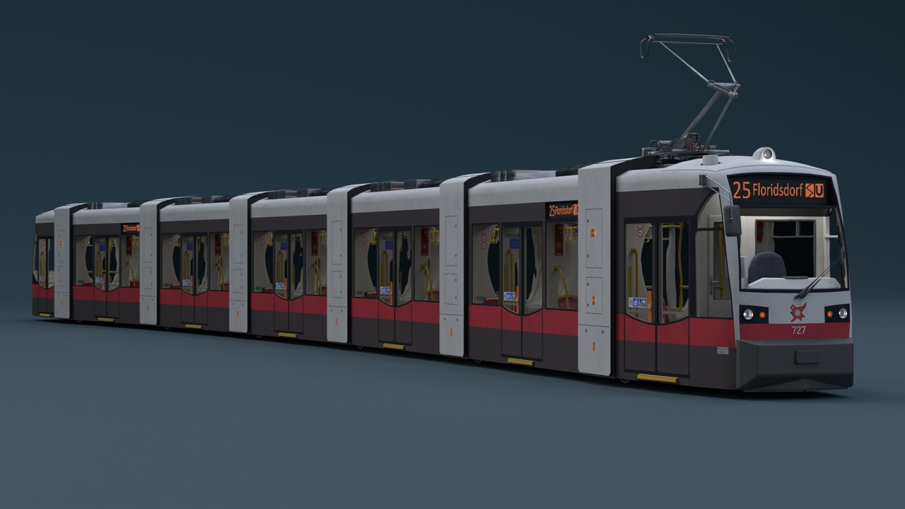 Media 1 for listing Vienna ULF Tram – Rigged Blender Asset