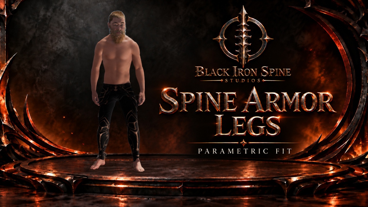 Media 1 for listing MetaHuman Leg Armor – Spine | Parametric Fit