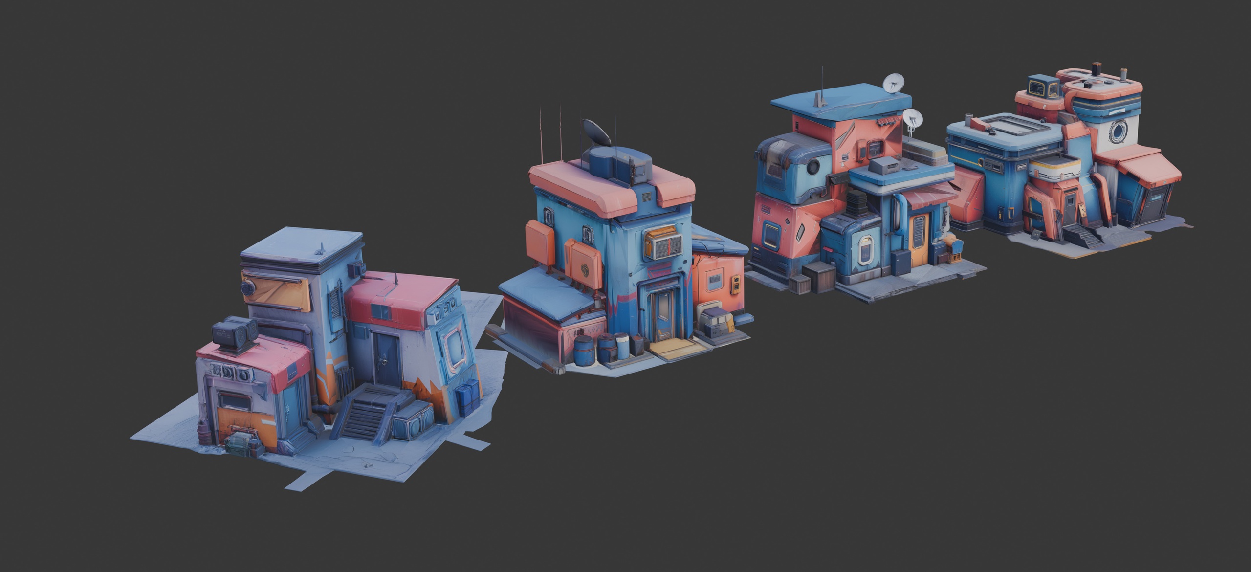Media 1 for listing Stylized Scifi Architecture Set