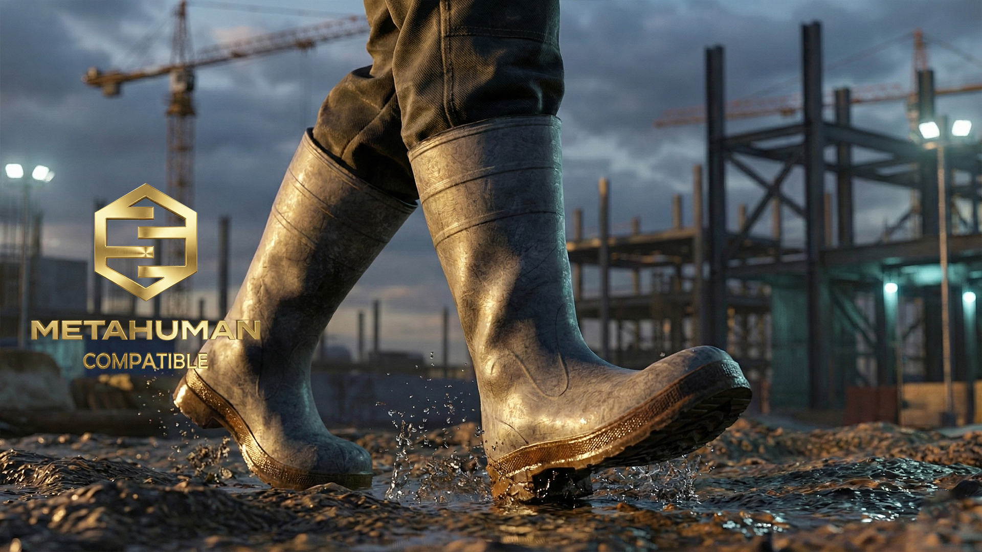 Tall Waterproof Industrial Utility Rain Boots with Heavy Duty Worker ...