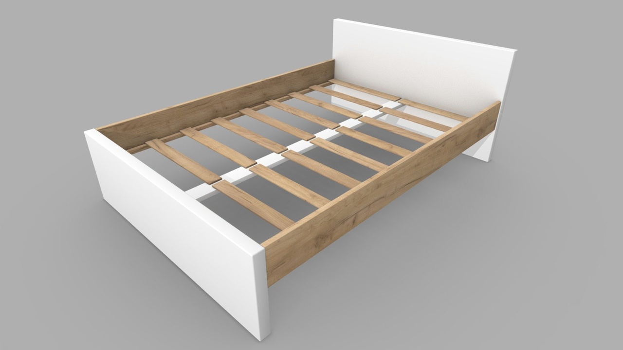 Media 1 for listing Bed Frame 1-1 - White and Gold Wood
