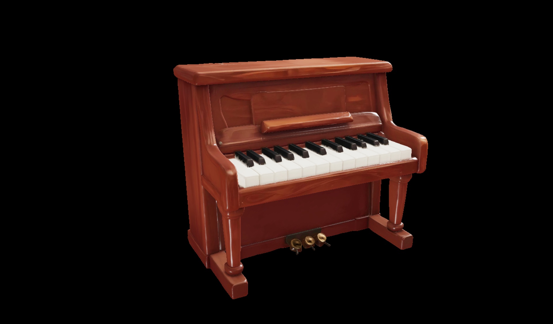 Media 1 for listing Stylized Upright Piano – Cozy Cartoon Musical Instrument