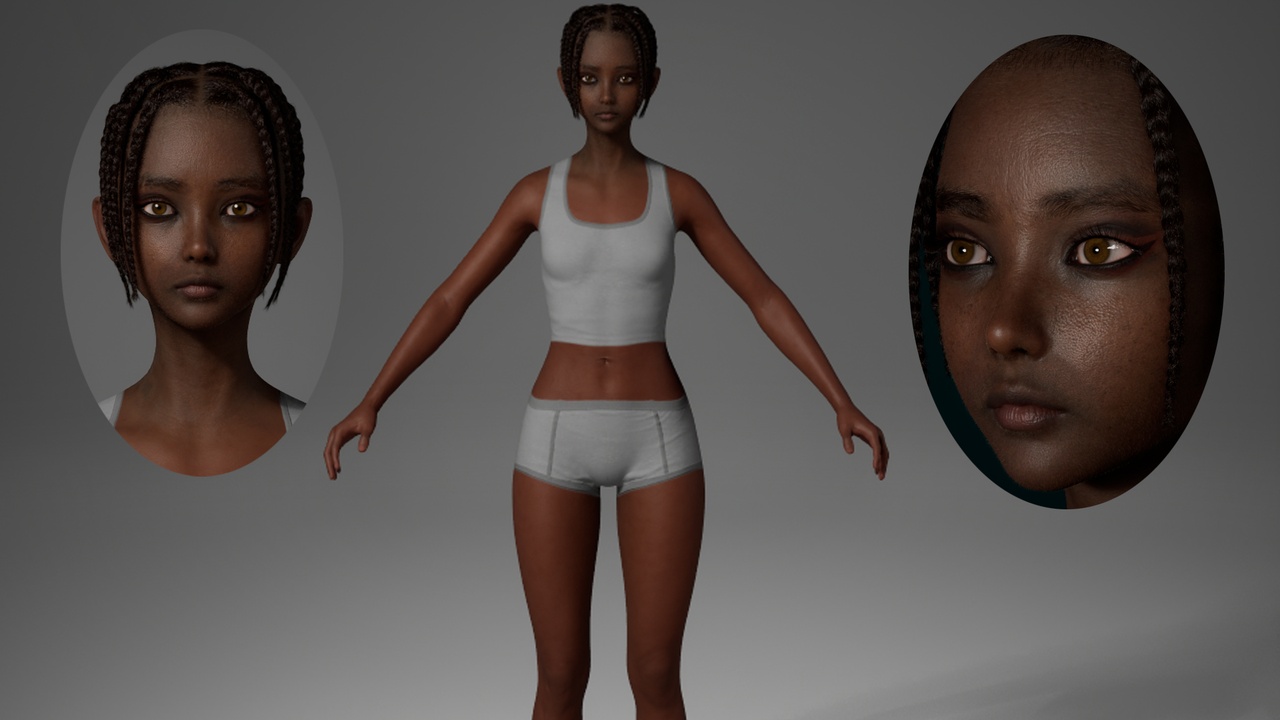 Media 1 for listing Editable MetaHuman Beauty - Ka Daifa.With hair, no clothing included.