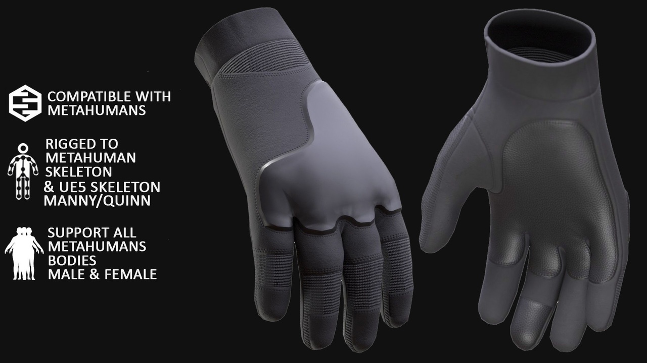商品 Warrior Gloves 76 - All MH Bodies & UE5 Skeletons - Rigged 的媒体 1