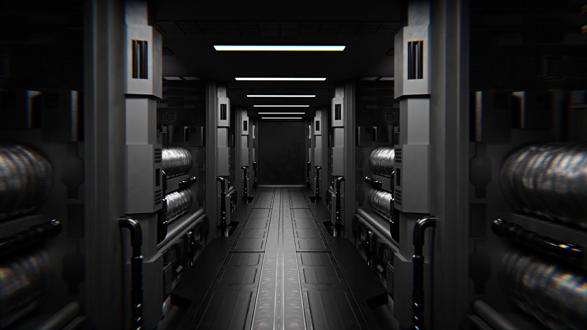 Media 1 for listing Sci-Fi Dark Corridor Looping Animation