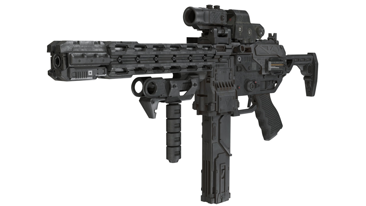 Sci-Fi Tactical SMG - Futuristic Modular Assault Weapon (3D Model) | Fab