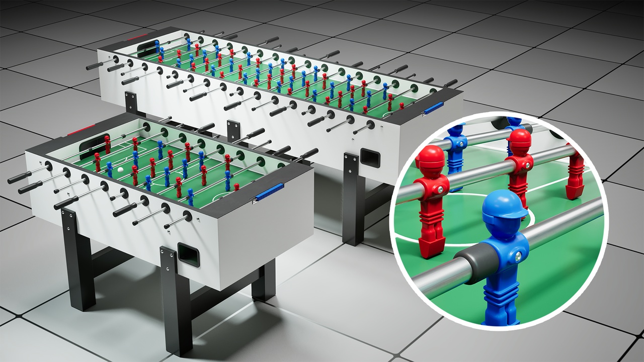 Media 1 for listing Game-Ready Soccer Table 3D Model Set