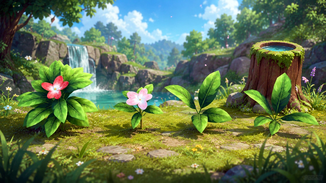 Media 1 for listing Hand-Painted Anime Nature Pack | Stylized Low Poly Game Assets