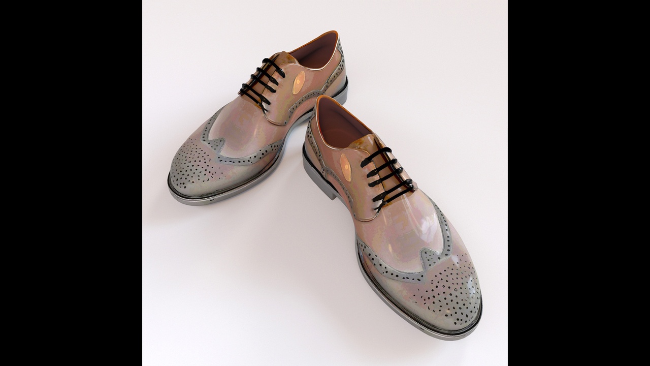 Media 1 for listing Iridescent Wingtip Oxford Shoes Low-poly 3D model