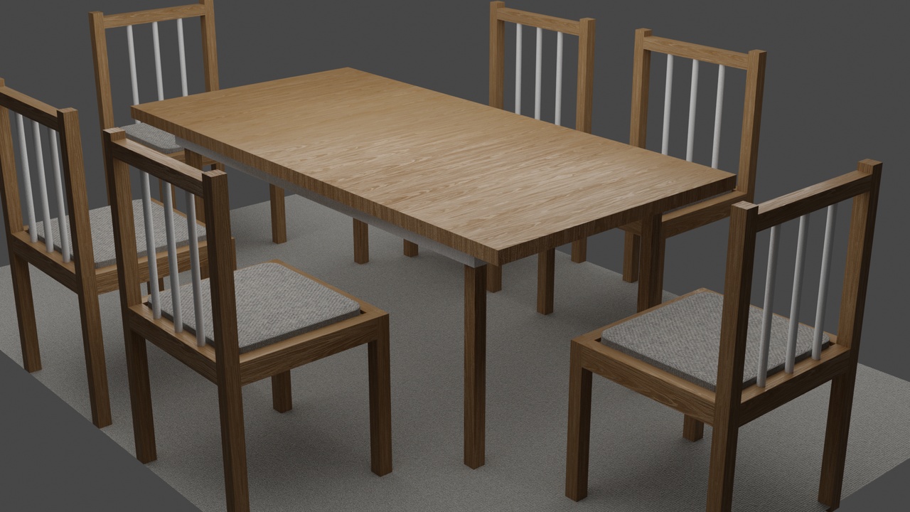 Media 1 for listing simple dinner table and chairs