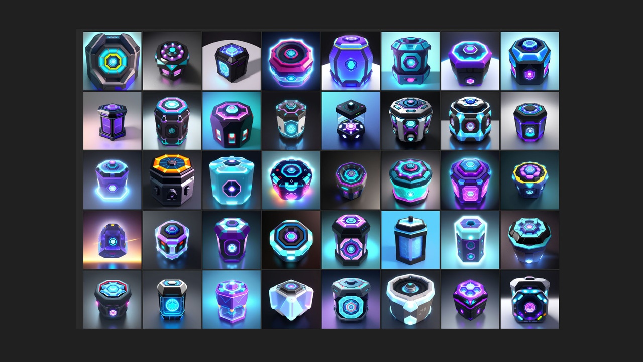 80 Sci Fi Containers 2D Art Game Icons Volume 1 | Fab