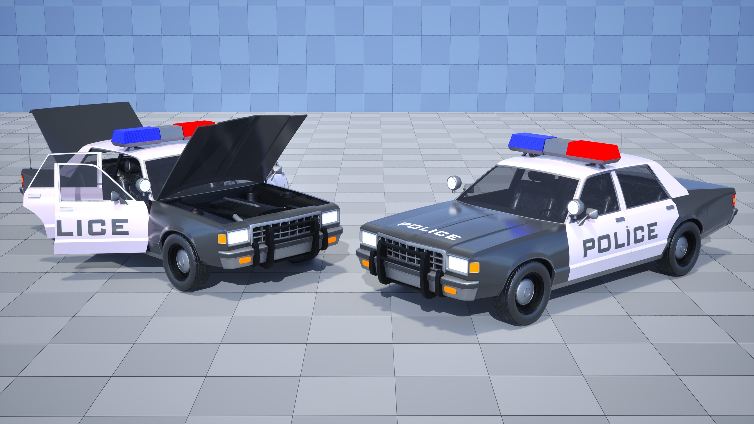 Media 1 for listing Stylized Drivable Vehicles - Sedan, Taxi & Police Car "Fleetway"