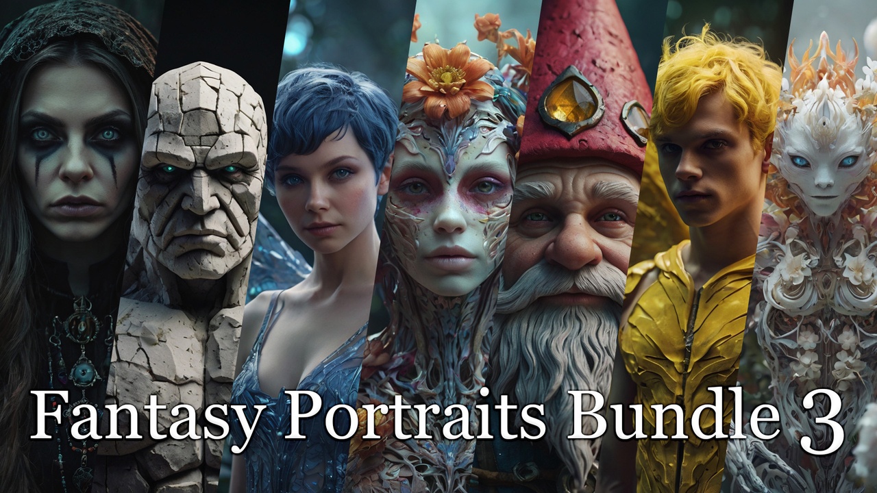 商品 Fantasy Portraits Bundle 3 的媒体 1