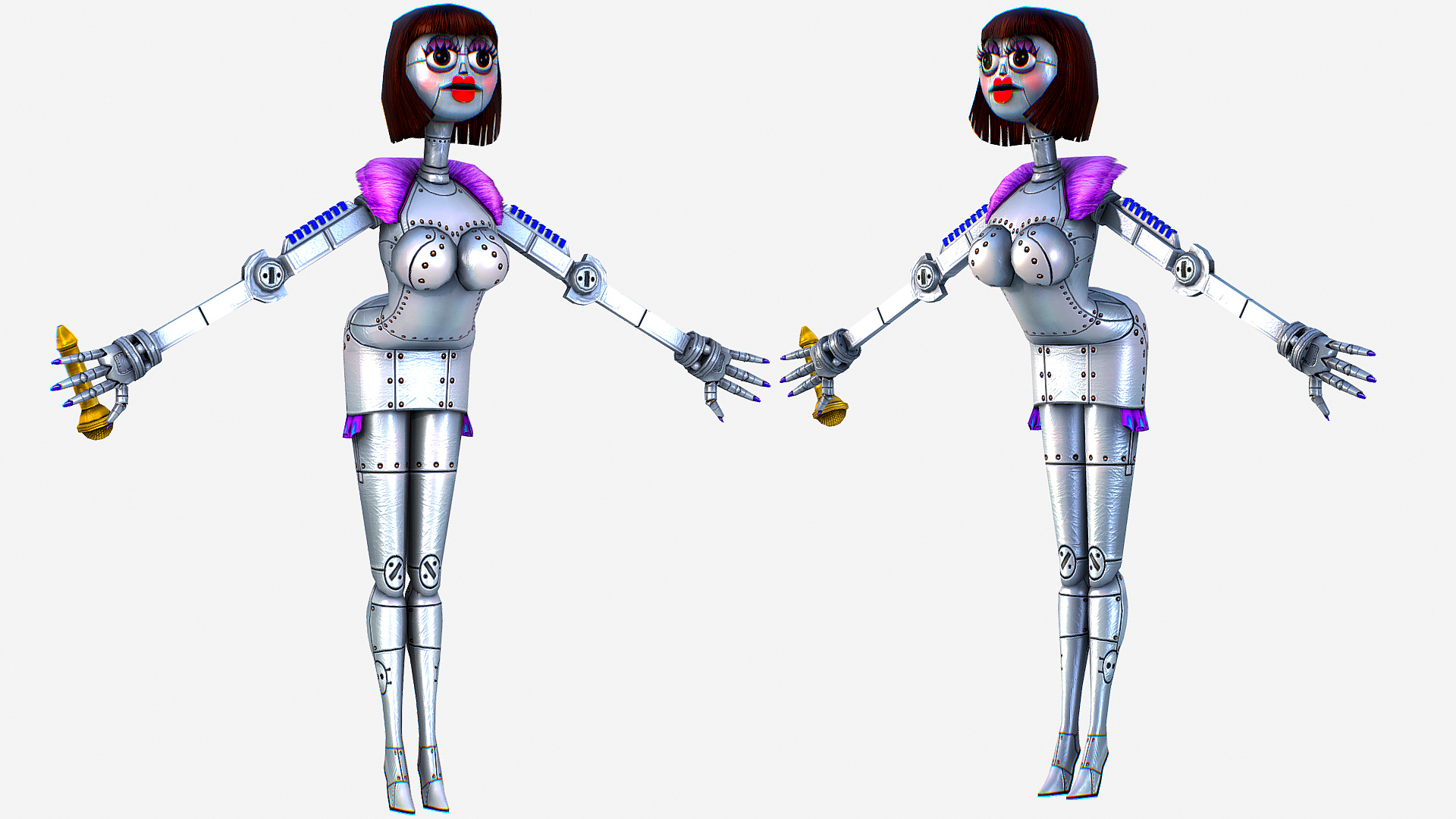 Slender Machine Woman - Silver Robot Singer - Female Robotic Machine - Slender ...