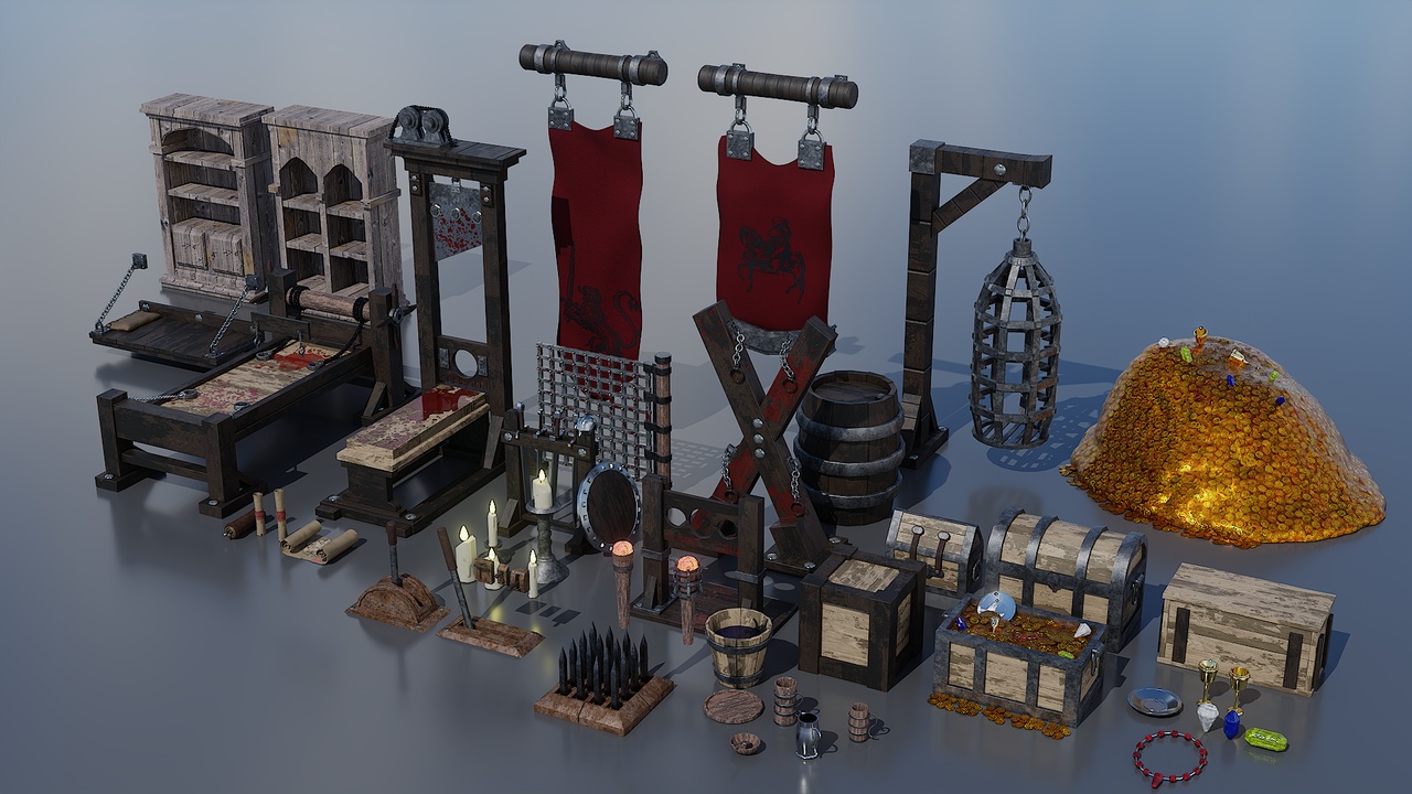 Media 1 for listing [Low-Poly] Medieval Dungeon Prop Pack