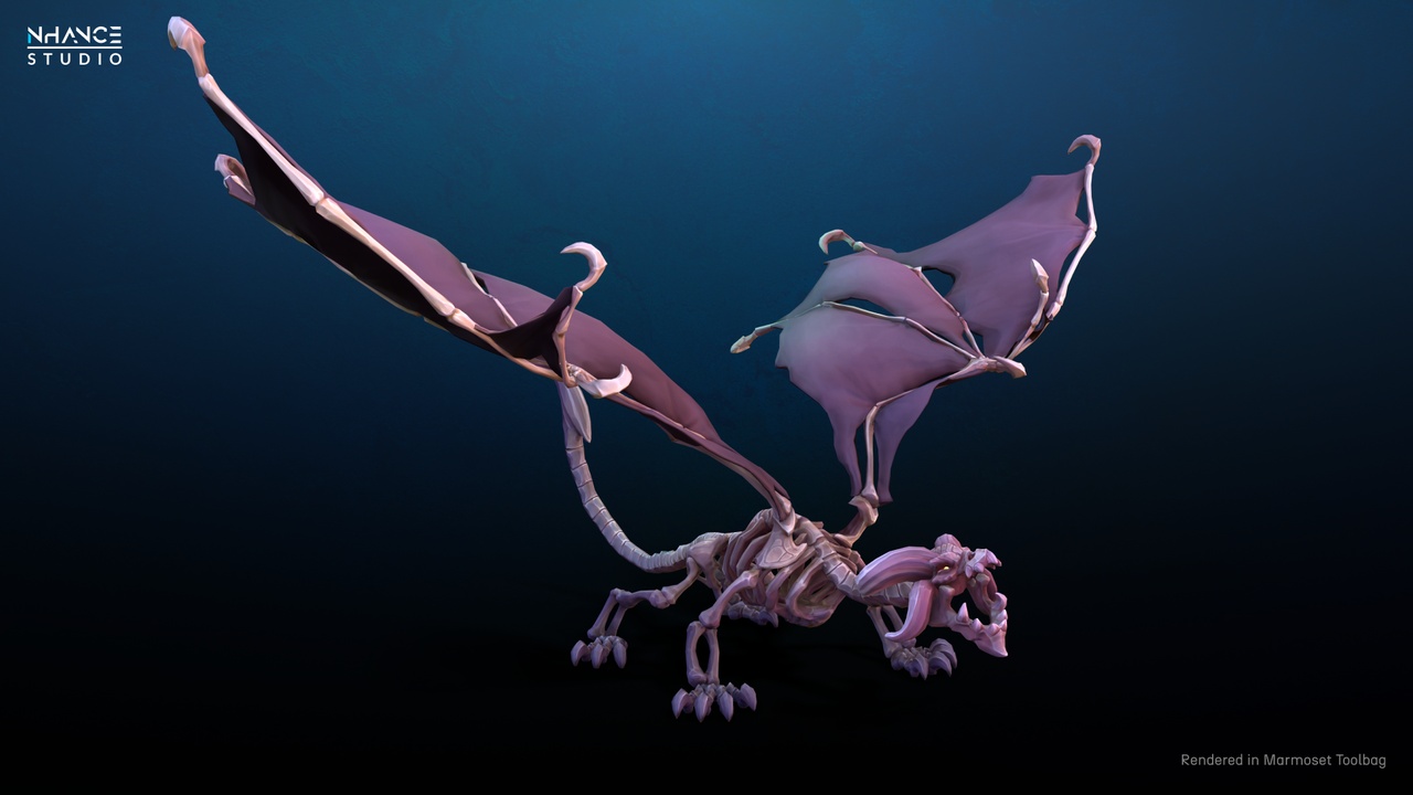 商品 Stylized Fantasy Skeletal Dragon 的媒体 1