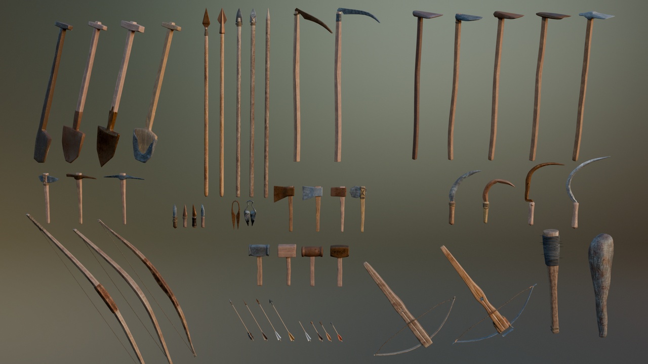 Medieval Tools & Weapons 3D Asset Pack | Fab