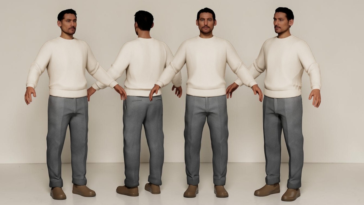 Media 1 for listing Unisex Winter Outfit v3 - Sweater, Wool Pants & Boots - Metahuman Compatible
