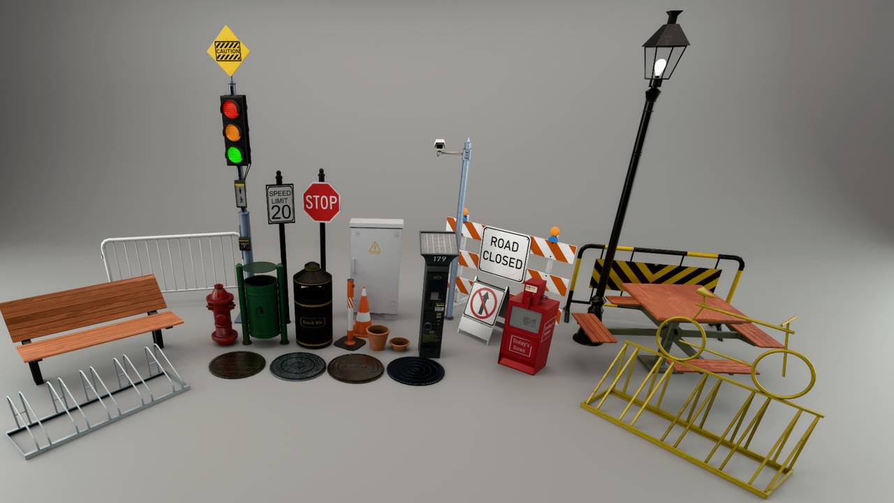 Urban Street Props Pack Vol:1 | Fab