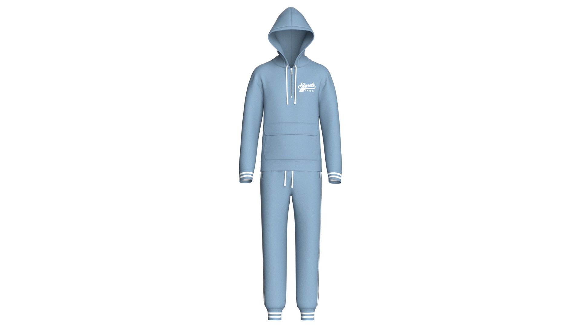 Media 1 for listing Men Quarter - Zip Hoodie And Jogger Outfit | High Poly