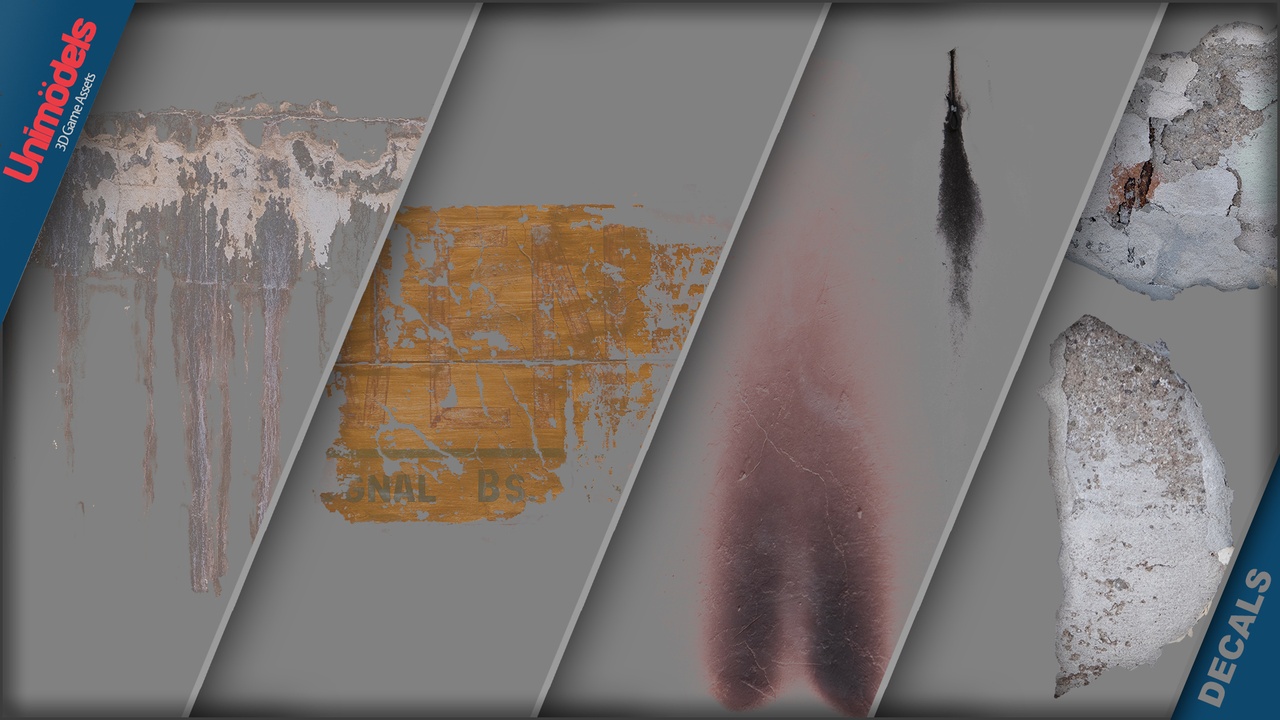 Media 1 for listing Decals of Stains Cracks and Plaster for Walls and Floors Vol. 2