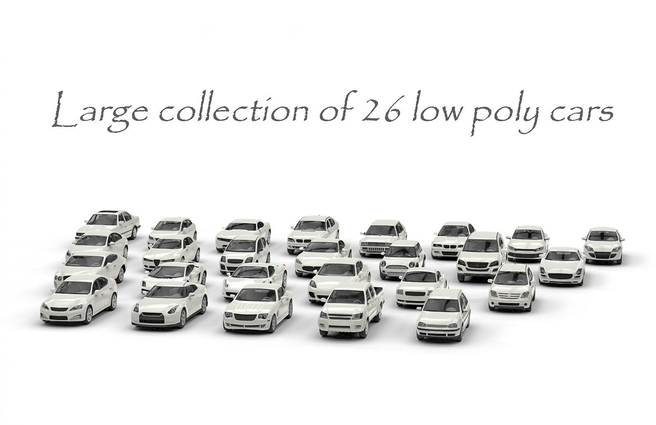 Large collection of 26 low poly cars 제품 등록을 위한 미디어 1개
