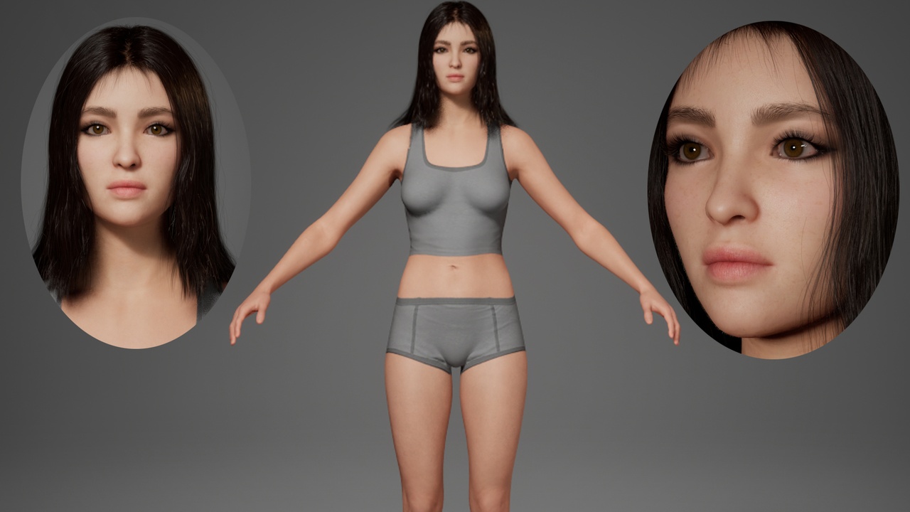 Media 1 for listing Editable MetaHuman Beauty - Yunduo.With hair, no clothing included.