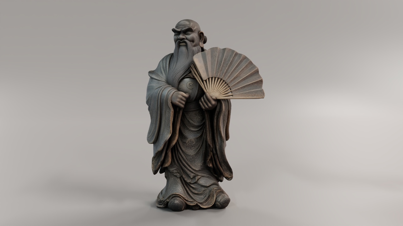 Media 1 for listing Zhongli Quan Statues Pack – 4 Traditional Chinese Immortal Game-Ready PBR Assets