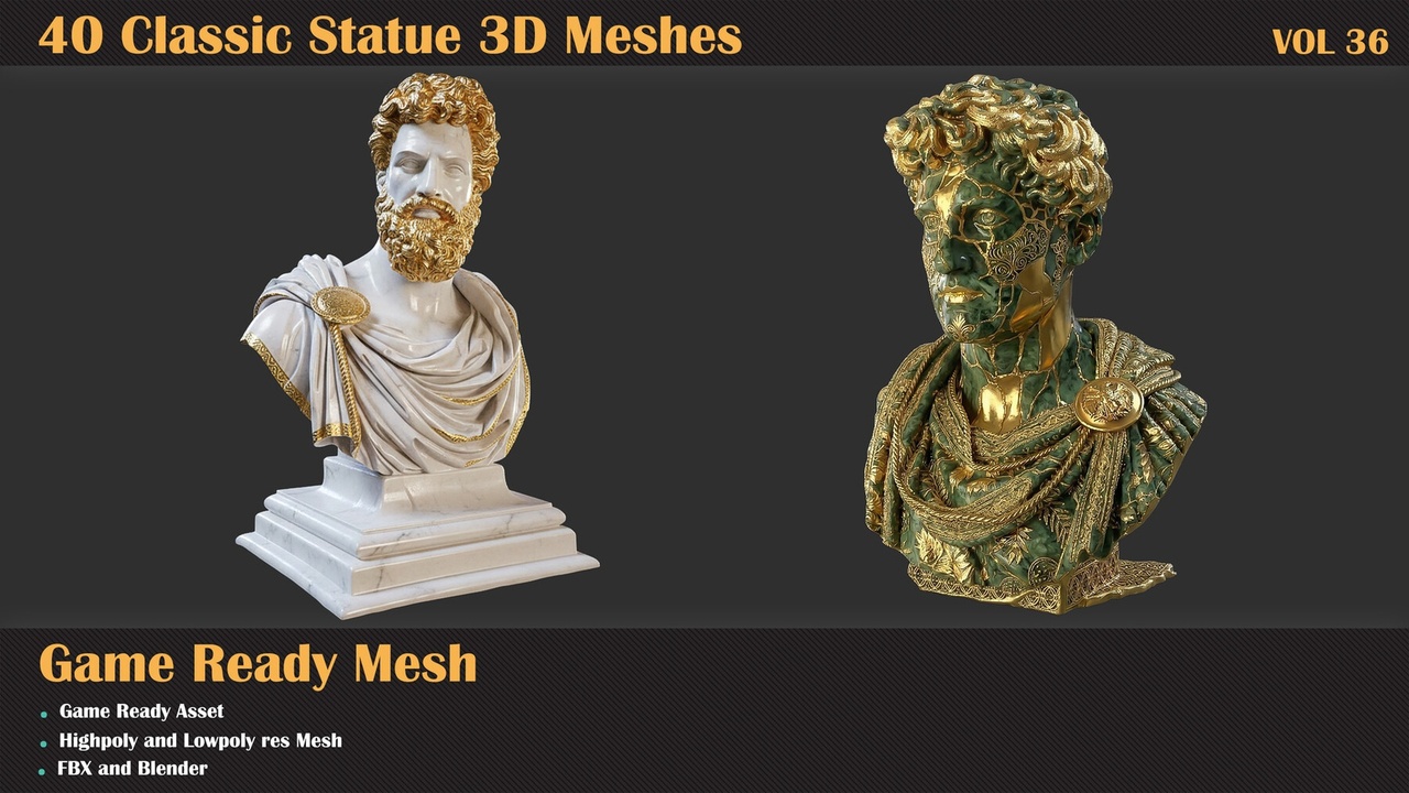 Media 1 for listing 40 Classic Statue 3D Meshes - VOL 36