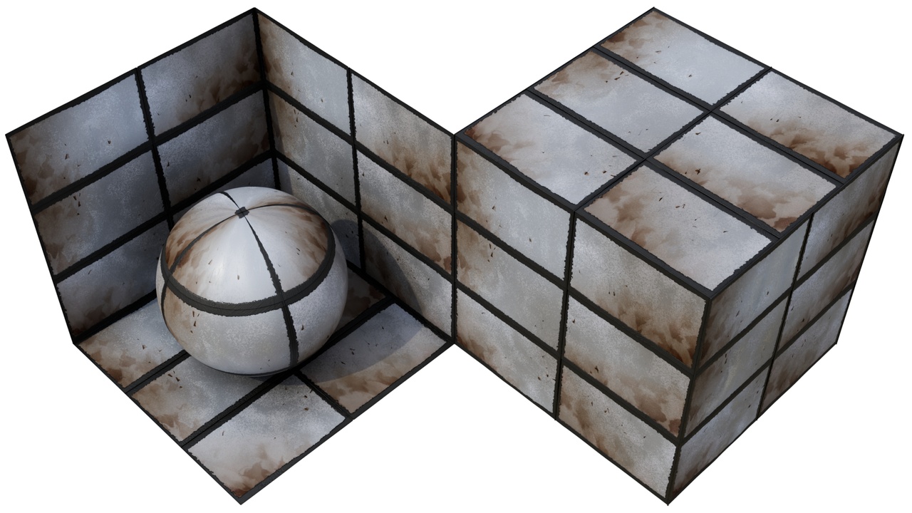 Media 1 for listing Realistic PBR material. Galvanized steel with bitumen seams #1