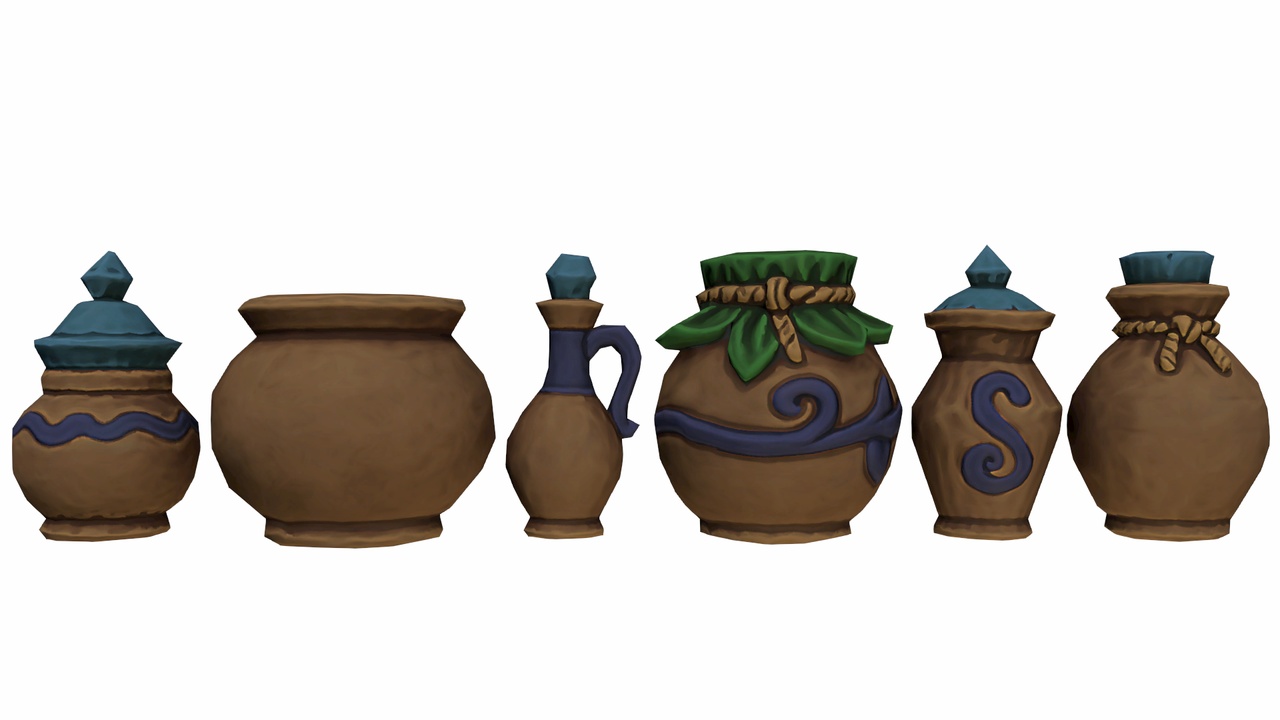 Stylized Fantasy RPG Jars Pots Jugs Containers | Fab