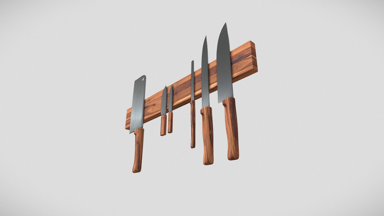 Media 1 for listing Kitchen Knife Set V4 – Modern Magnetic Block