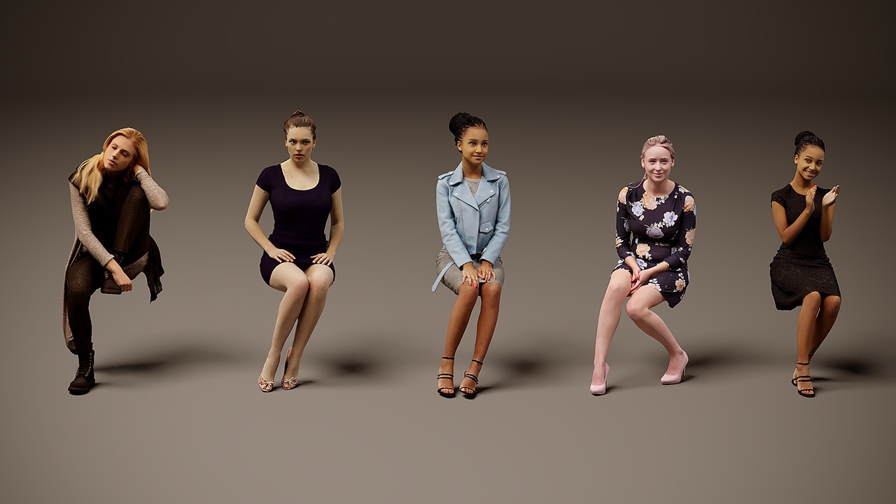 Media 1 for listing Sitting people x 5 03