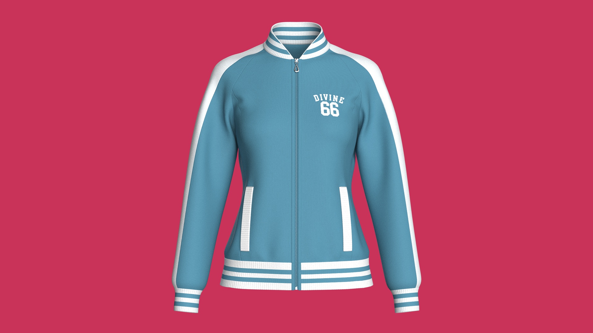 Media 1 for listing Girls Athletic Zip - Up Varsity Track Jacket | High Poly